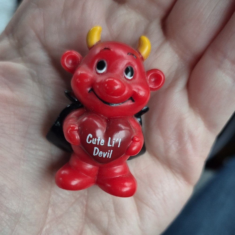 Vintage Valentine's Day Russ Berrie Red Cute Li'l Devil Figurine
